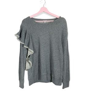 Splendid Westfourth Ruffle Sweatshirt Gray XS